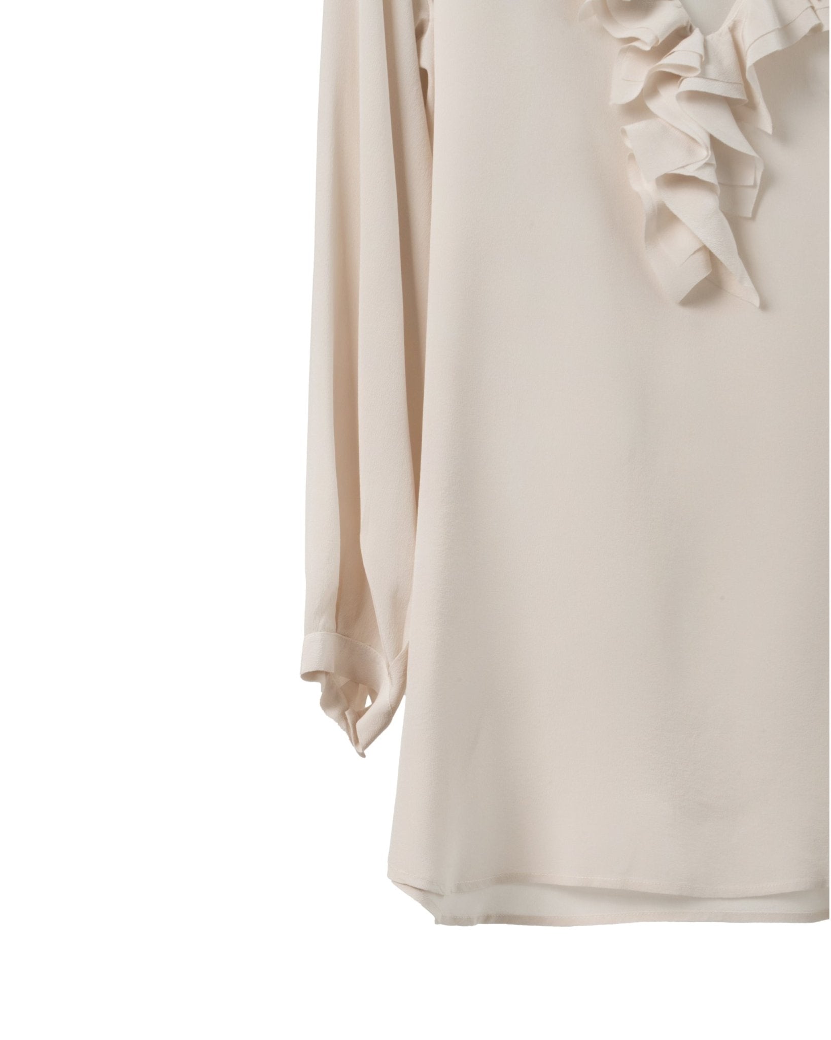 HER SHIRT | PURE SILK CREPE RUFFLES BLOUSE - Blouses HER SHIRT