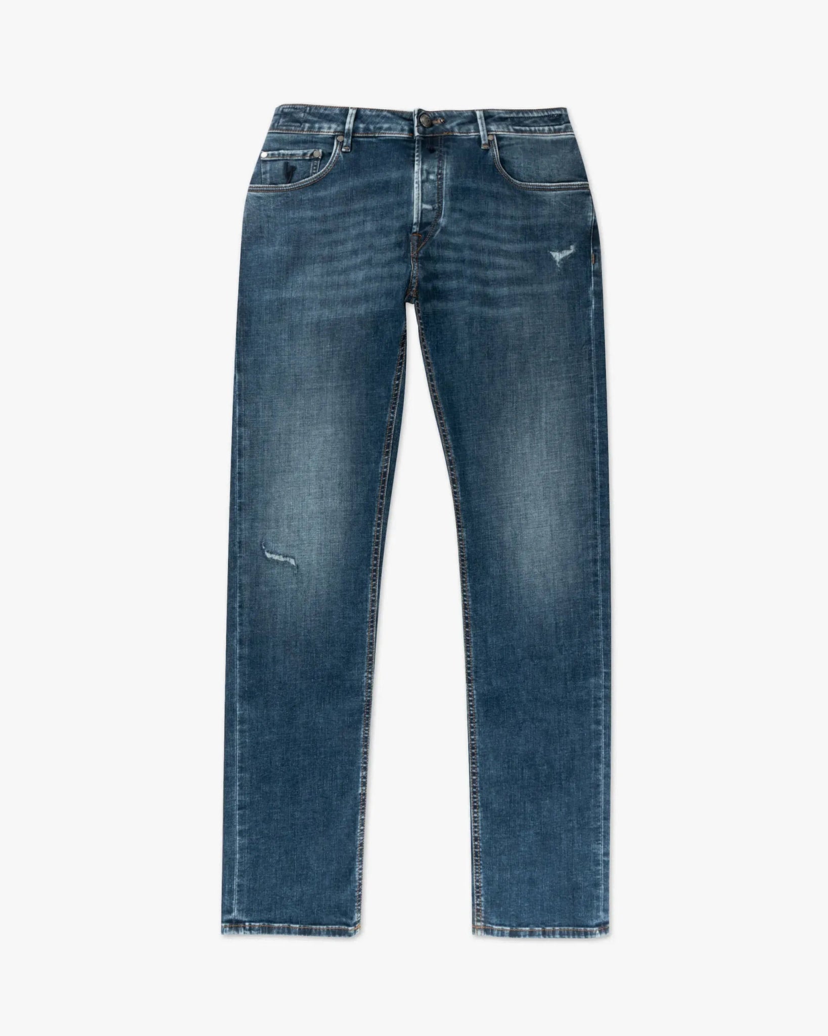 High - Waist - Verwaschene - 5 - Pocket Hose von Handpicked - Denim HANDPICKED