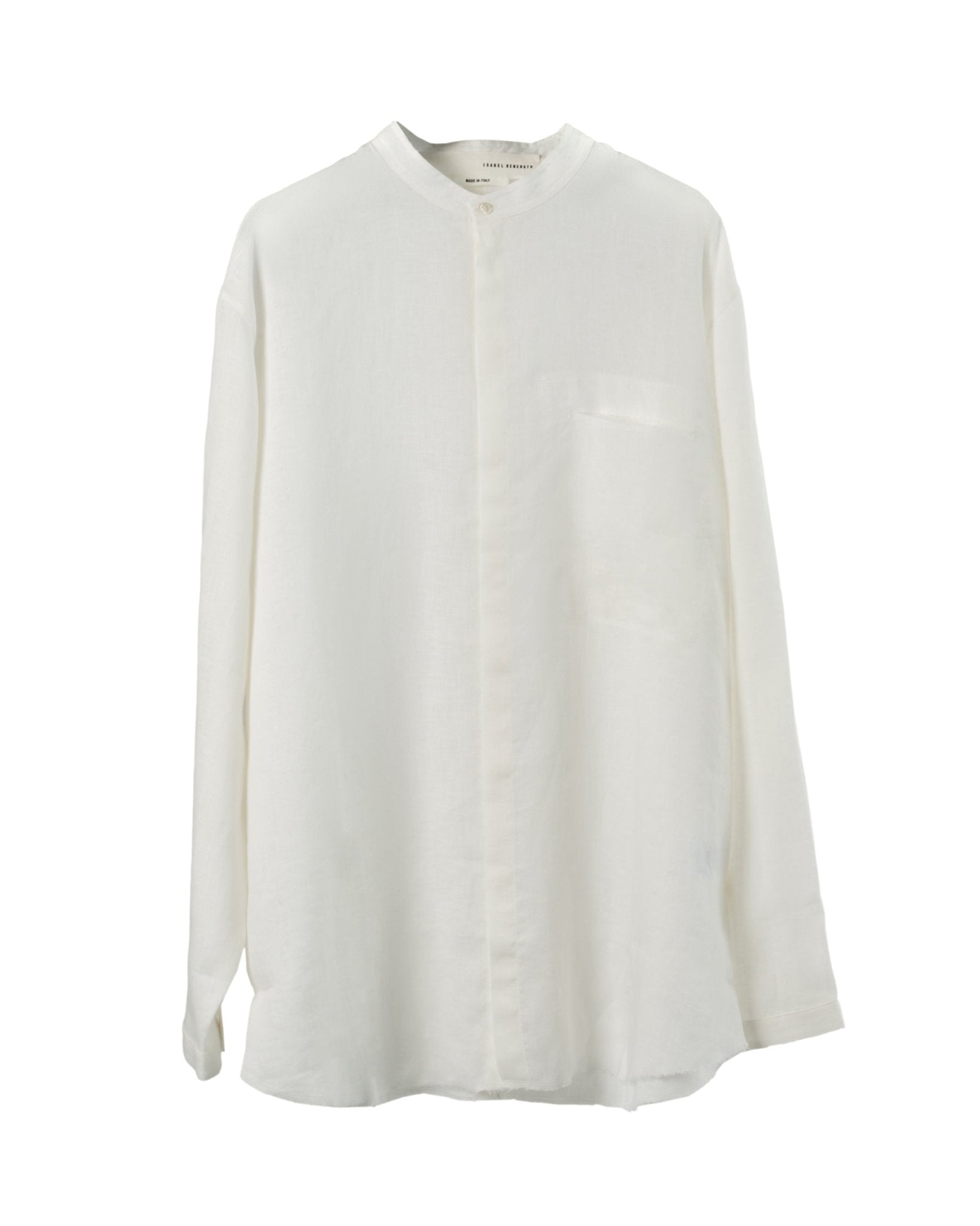 ISABEL BENENATO | LINNEN MANDARIN COLLAR SHIRT-Shirts ISABEL BENENAT