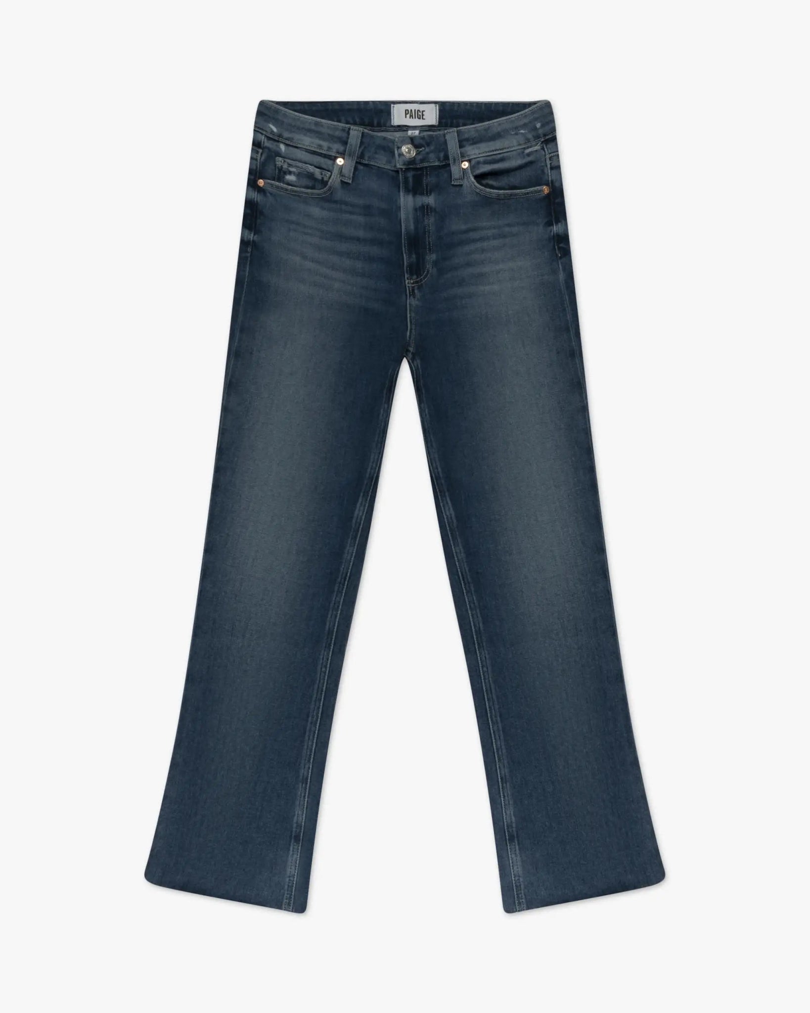 Magnolienblau - denimfarbene Colette Cropped Flair mit offener Naht von Paige - Denim PAIGE DENIM