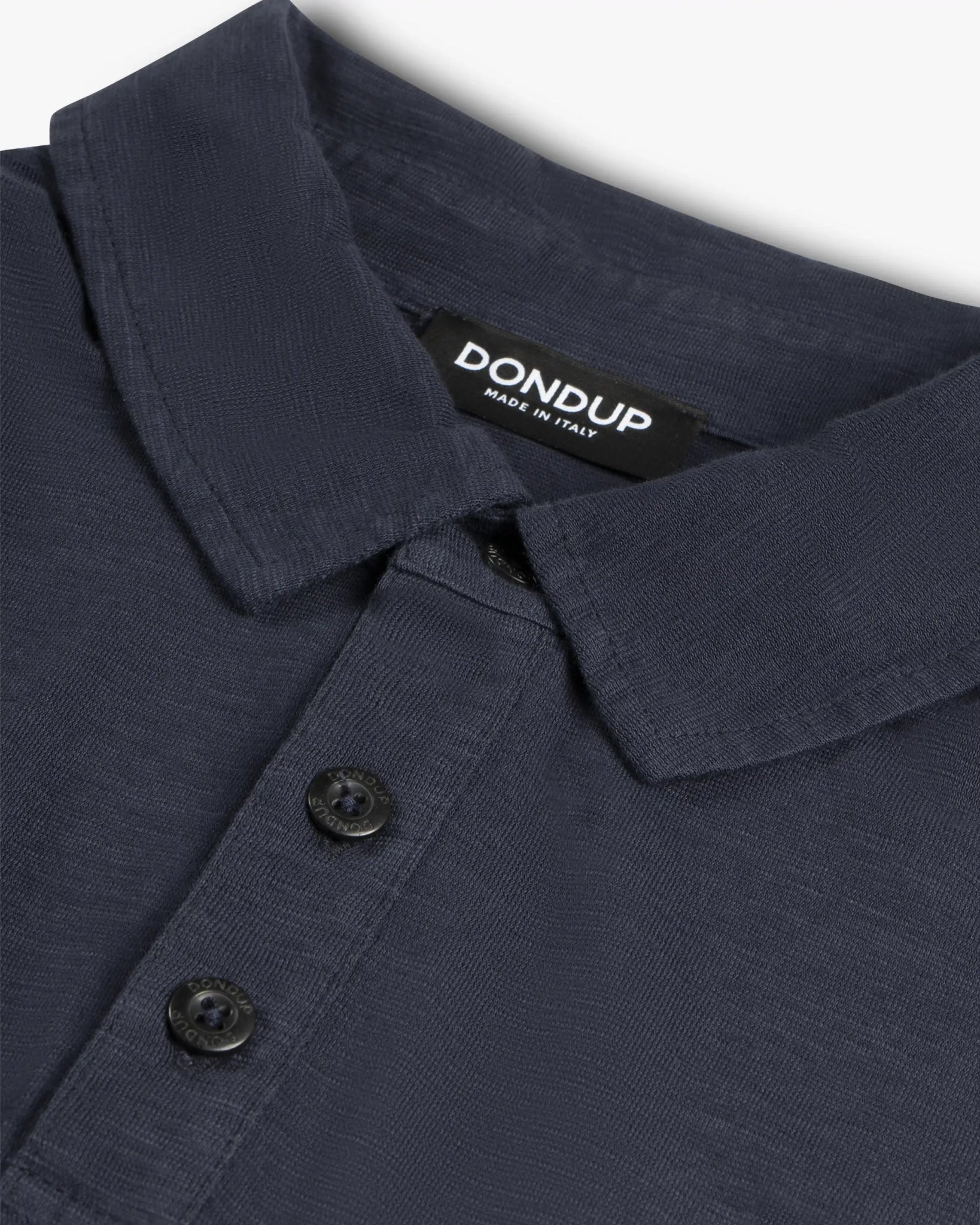 Marineblaues Flame Cotton Polo Shirt von Dondup - Shirts DONDUP