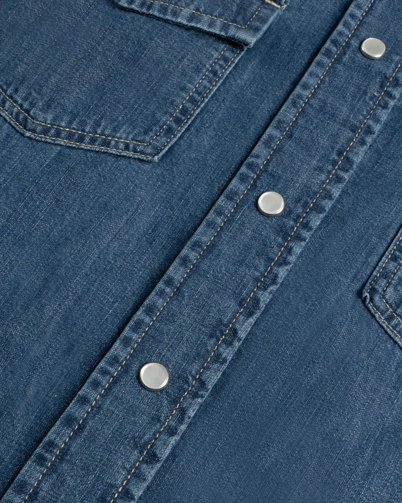 Mittelblaues Med Wash Texas Denim Hemd von Handpicked - Shirts HANDPICKED