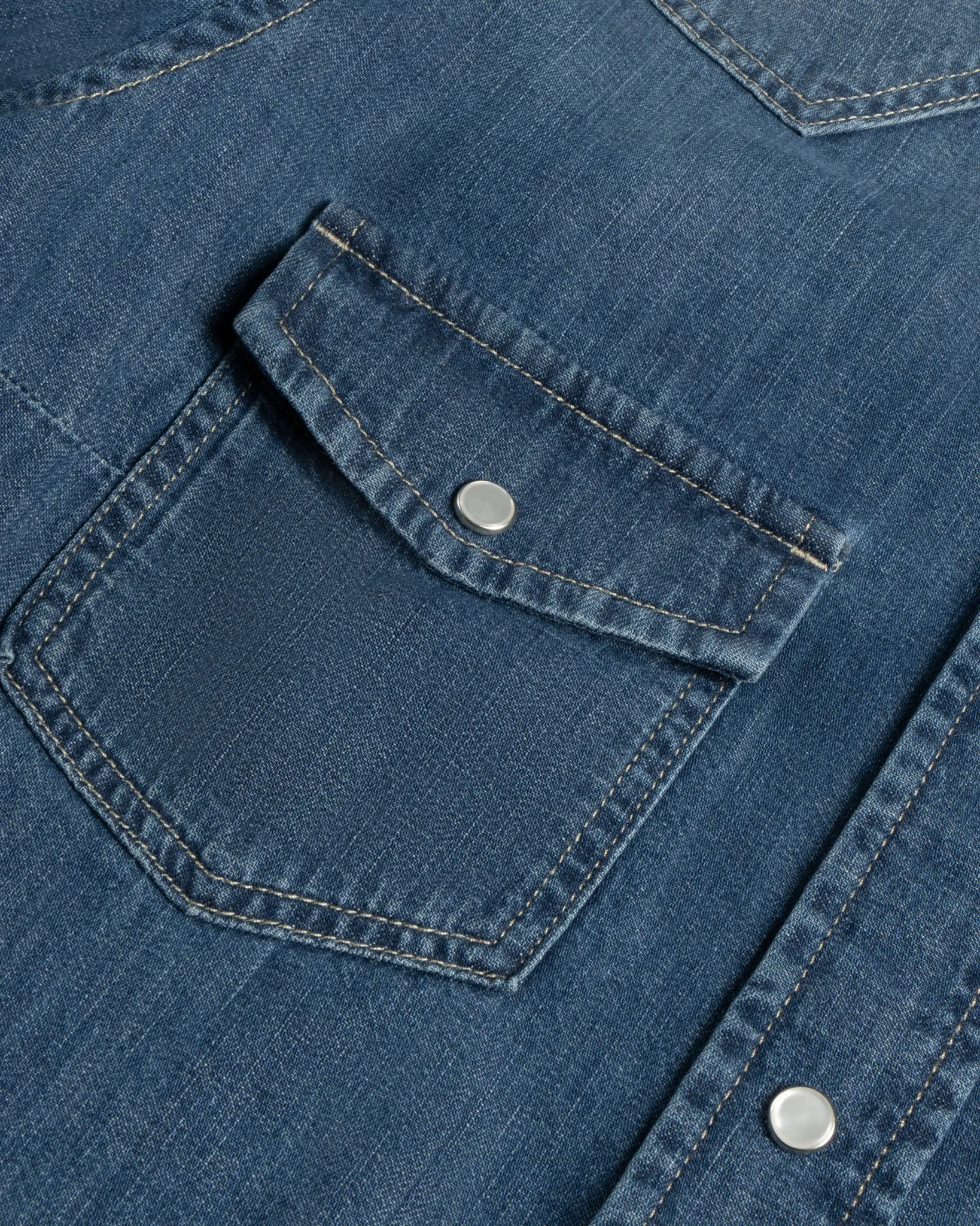 Mittelblaues Med Wash Texas Denim Hemd von Handpicked - Shirts HANDPICKED