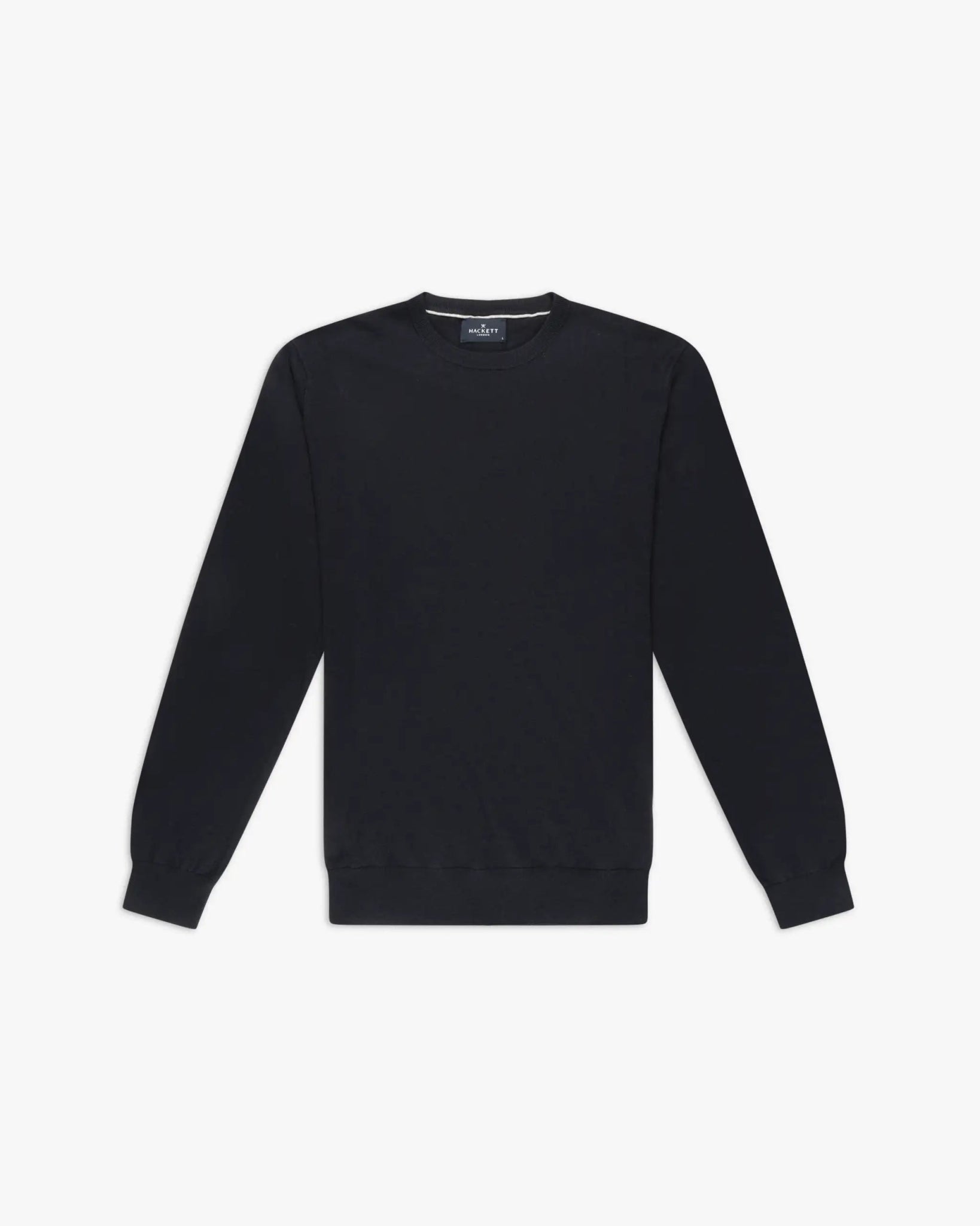 Mitternachtsblauer Baumwolle Kaschmir Crewneck von Hackett - Knitwear Hackett