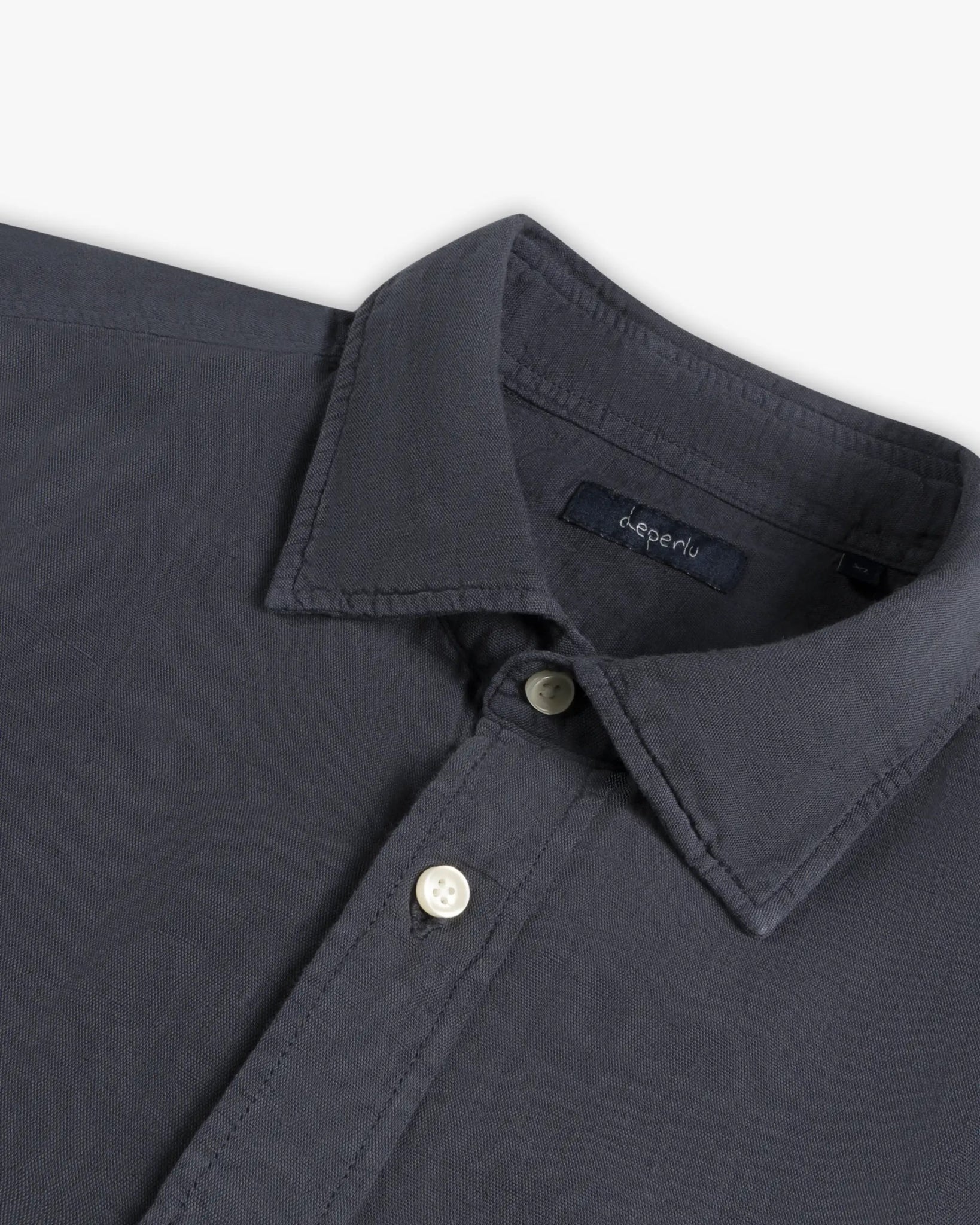 Navy Blaues Leinen - Baumwoll - Shirt von Deperlu - Shirts DEPERLU