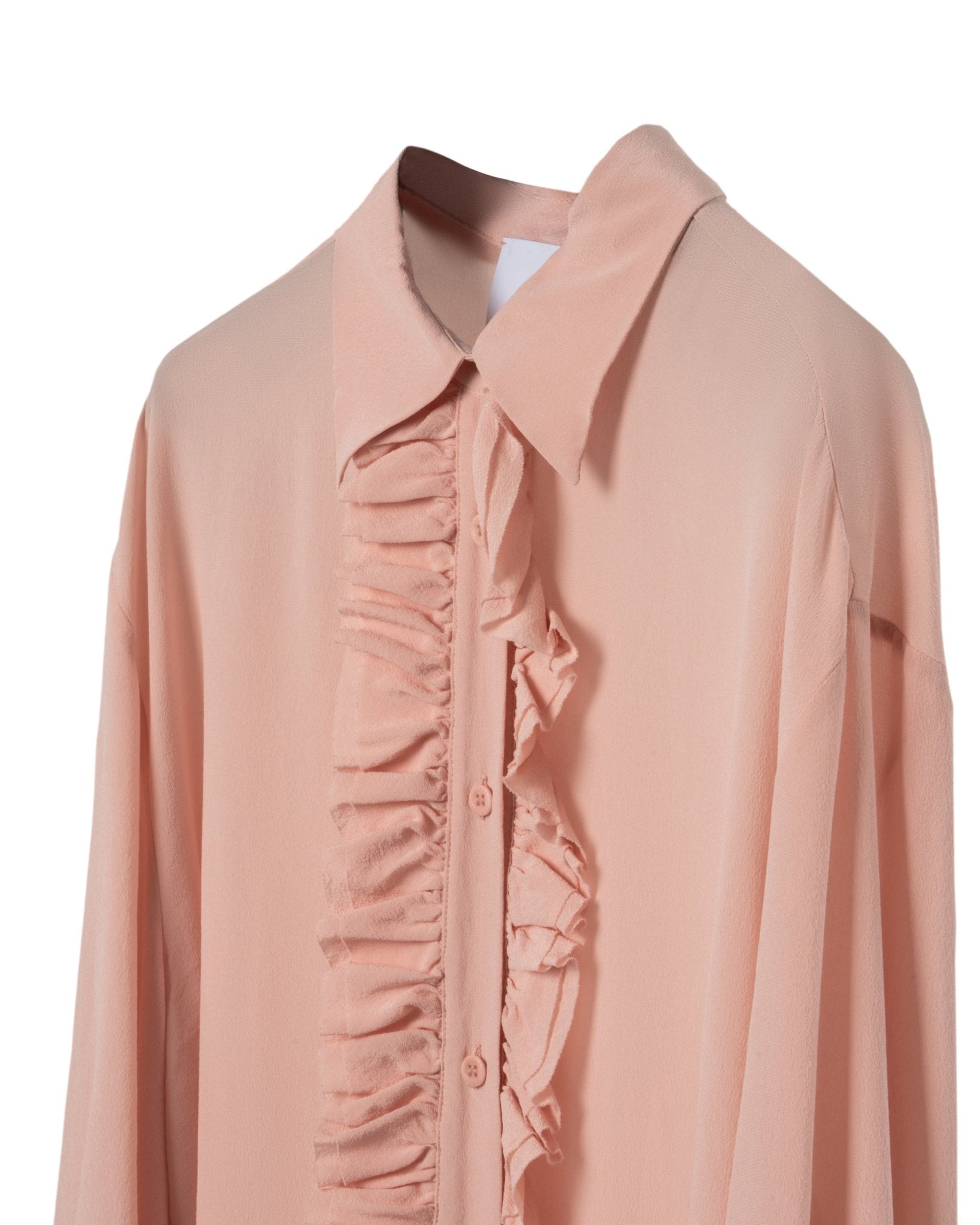 NUDE | CREPE SILK OVERSIZE RUFFLES BLOUSE - Blouses NUDE