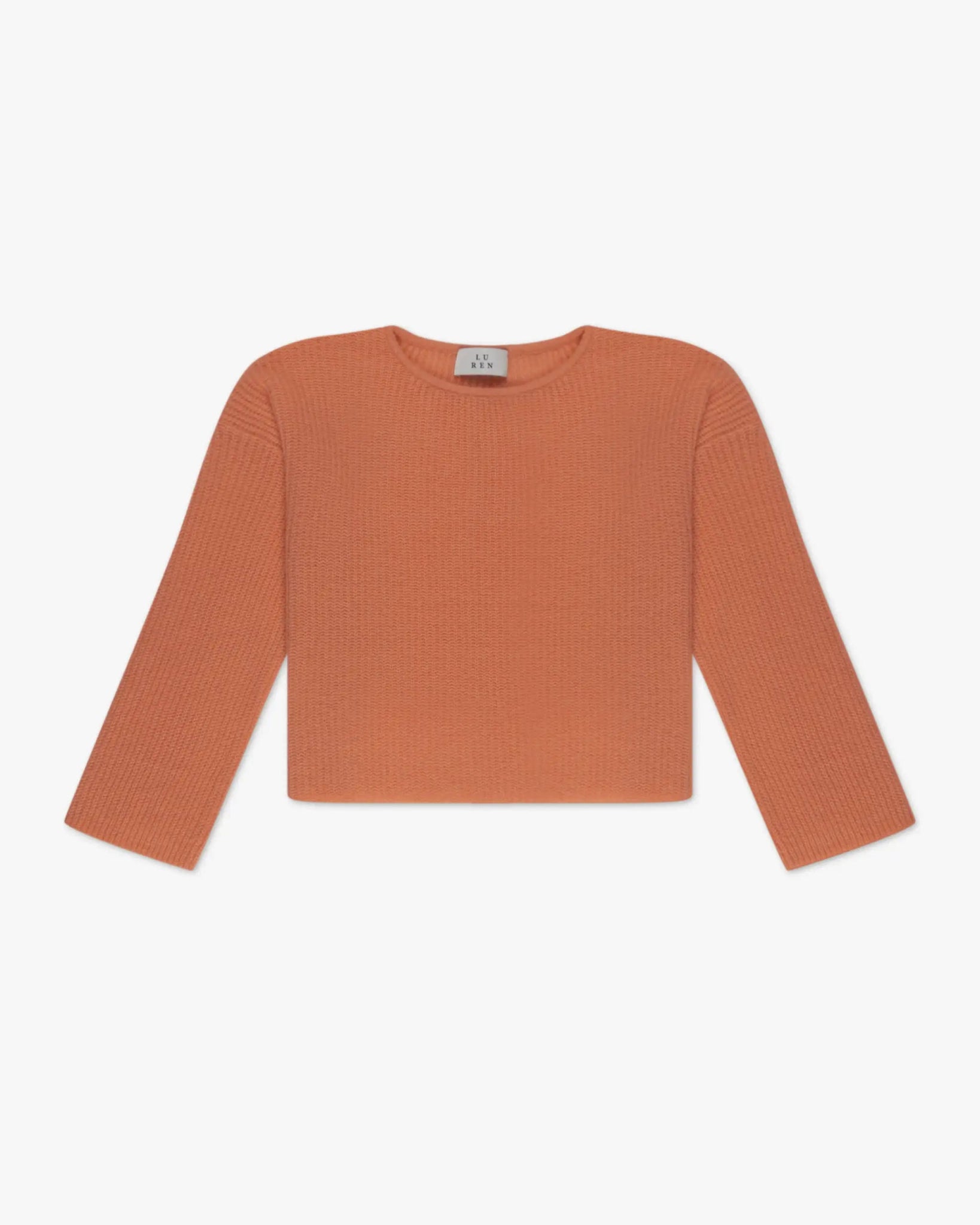 Papaya farbener lockerer Rippstrick Crewneck von Luren - Knitwear LUREN