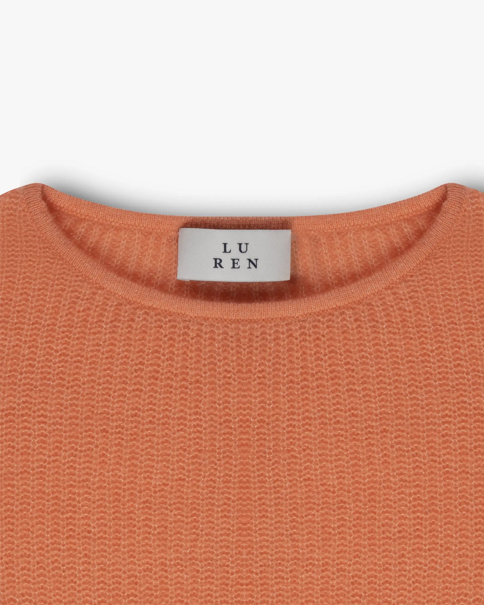 Papaya farbener lockerer Rippstrick Crewneck von Luren - Knitwear LUREN