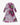 Pink - Weiß - Orchidee Mittellanges Bedrucktes Stretch Kleid von Raluca - Dresses RALUCA