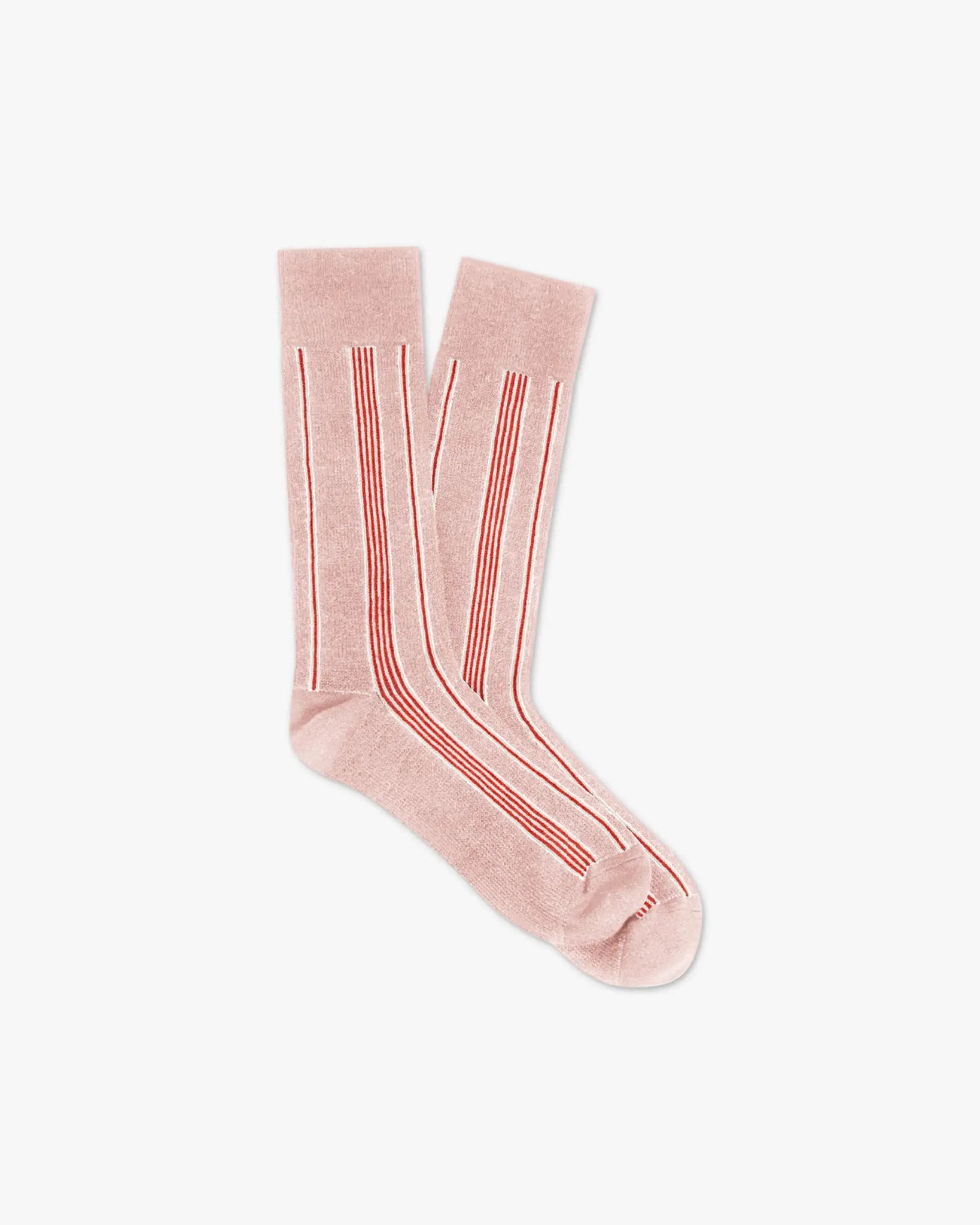 Puderrosa Creme Socken mit Vertikalen Streifen von Guest in Residence - Accessories G. IN RESIDENCE