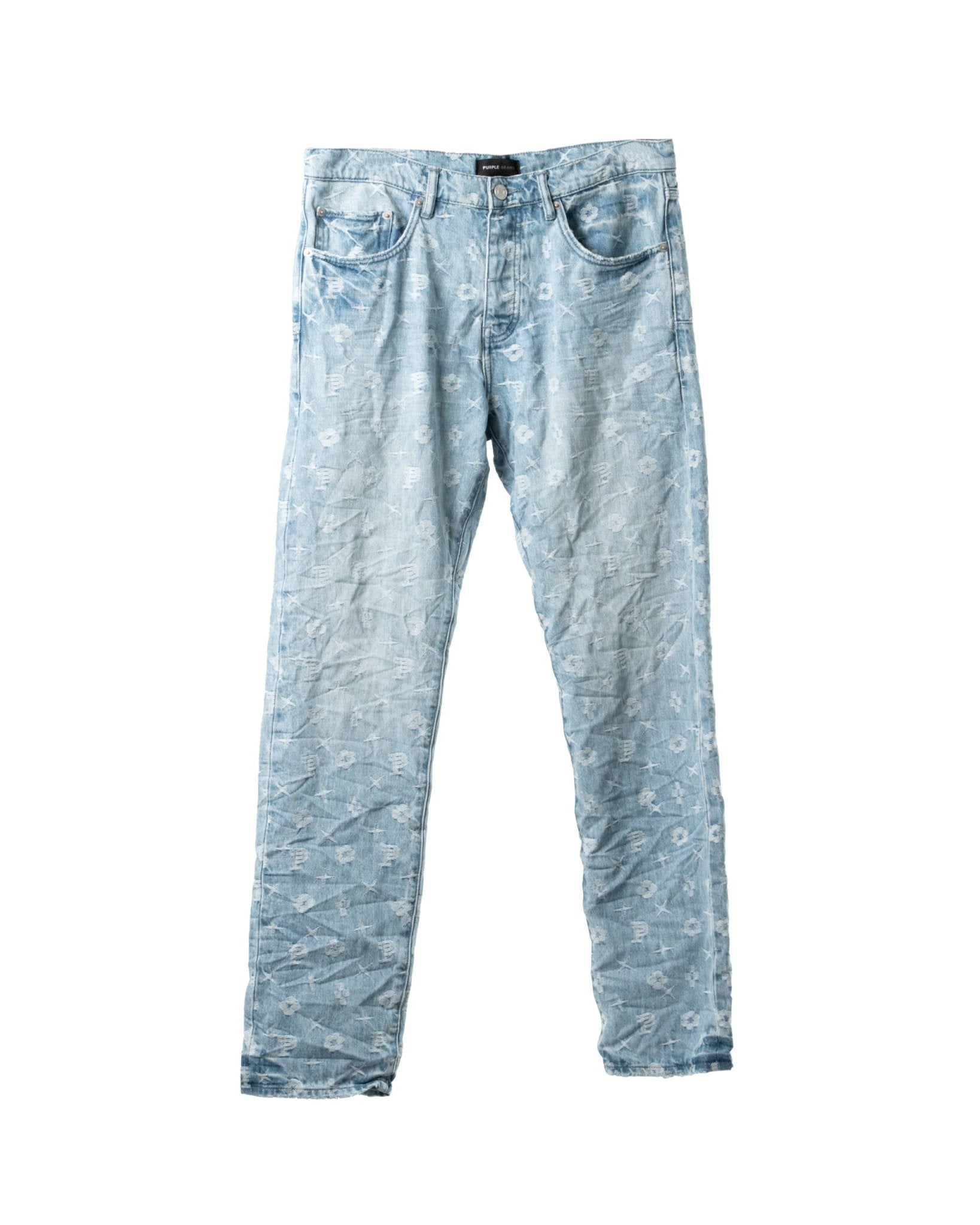 PURPLE BRAND | ALL OVER JAQUARD PRINT SLIM FIT STRAIGHT DENIM - Denim PURPLE BRAND