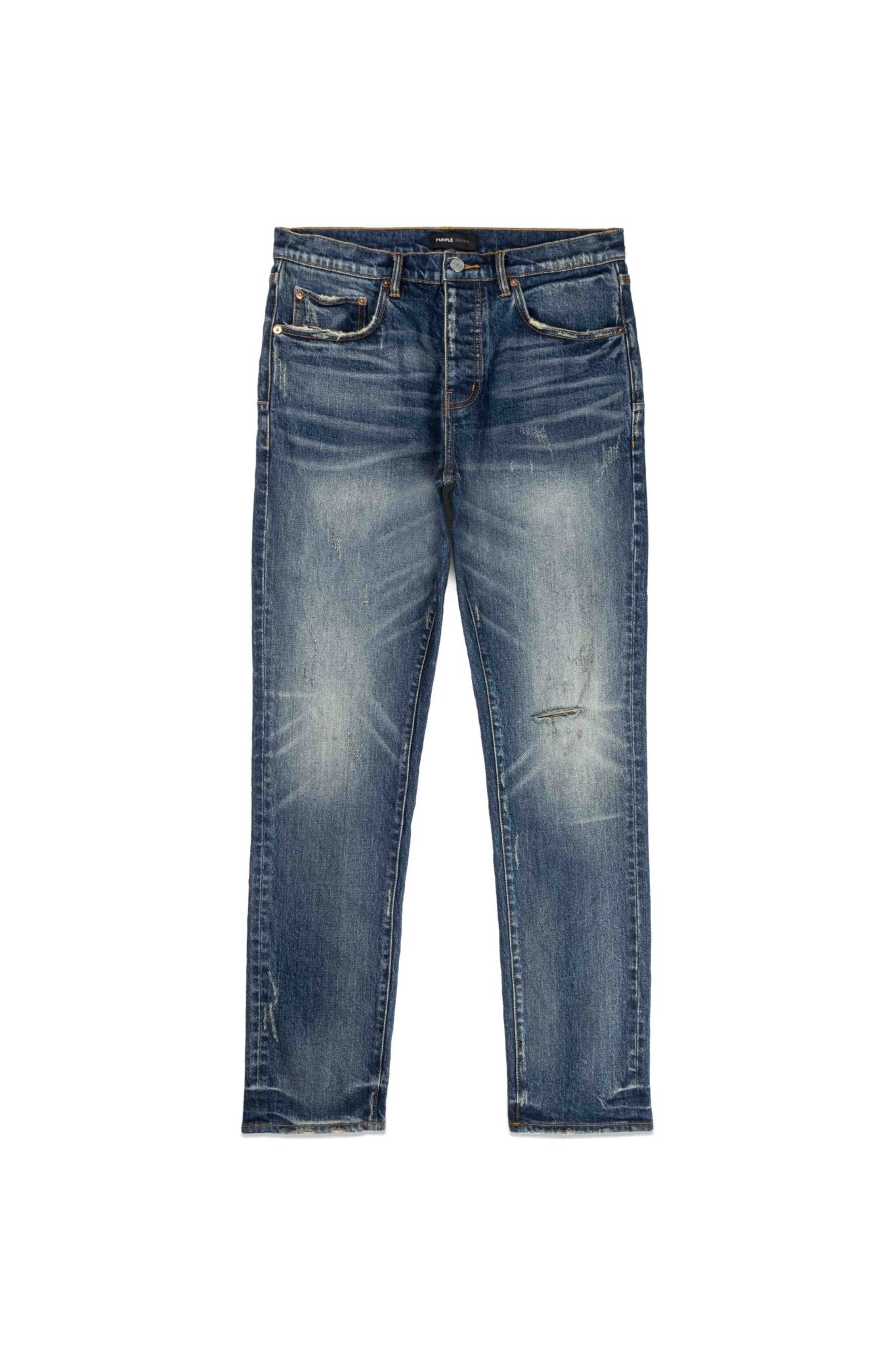 PURPLE BRAND | SLIM STRAIGHT DISTRESSED DENIM JEANS - Denim PURPLE BRAND