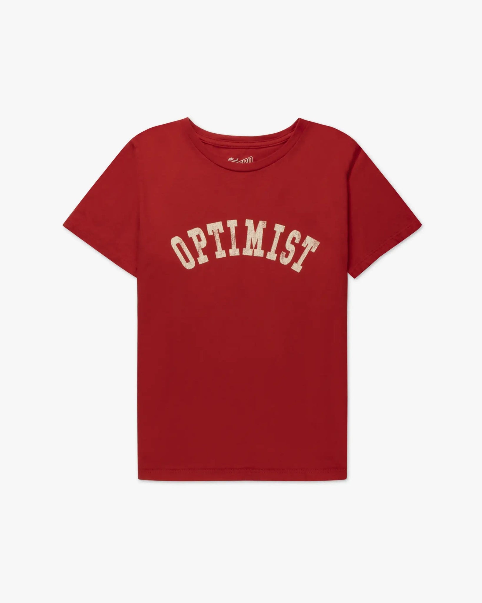 Rotes Shirt mit Statement - Print "Optimist“ von Retro Brand - Shirts RETRO BRANDS