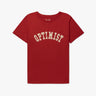 Rotes Shirt mit Statement - Print "Optimist“ von Retro Brand - Shirts RETRO BRANDS