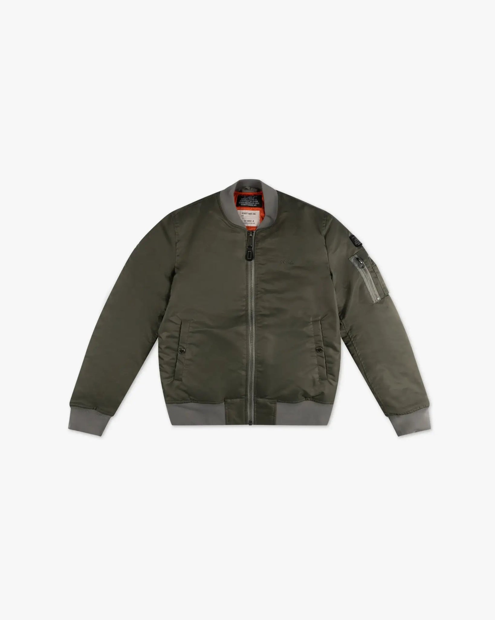 Salbei - Khaki - Farbener Taillierter Bomber von Schott - Outdoor / Jacken SCHOTT N.Y.C