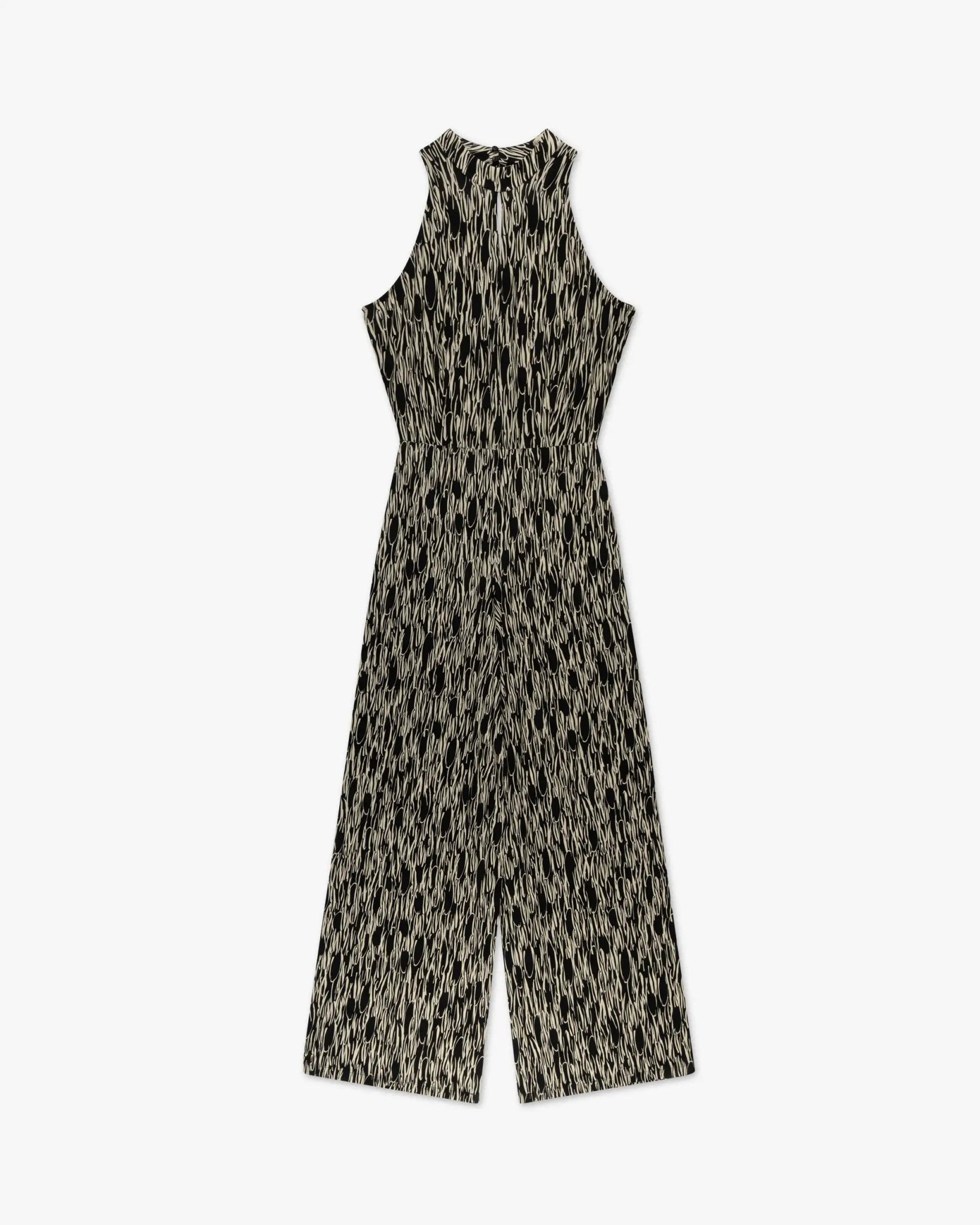 Schwarz Off - White Easy Beach Abstract Zebra Overall von Siyu - Dresses SIYU