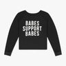 Schwarzer Babes Support Babes Pull Over Kuschelig Verkürzt Rundhals Raglan Pullover von Prince Peter - Jumpers & Cardigans PRINCE PETER