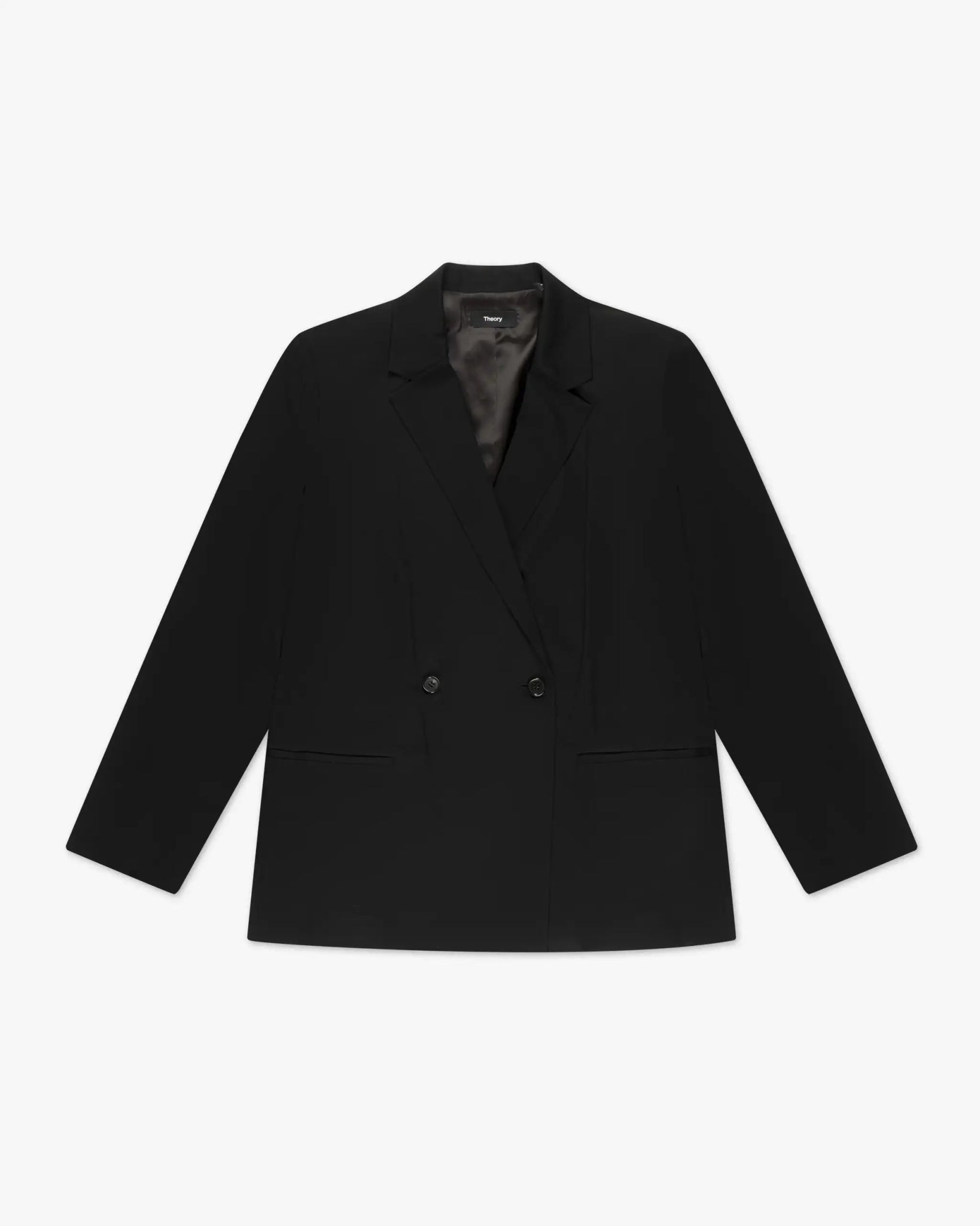 Schwarzes Lockeres Doppelreihiges Jacket von Theory - Coats & Jackets THEORY