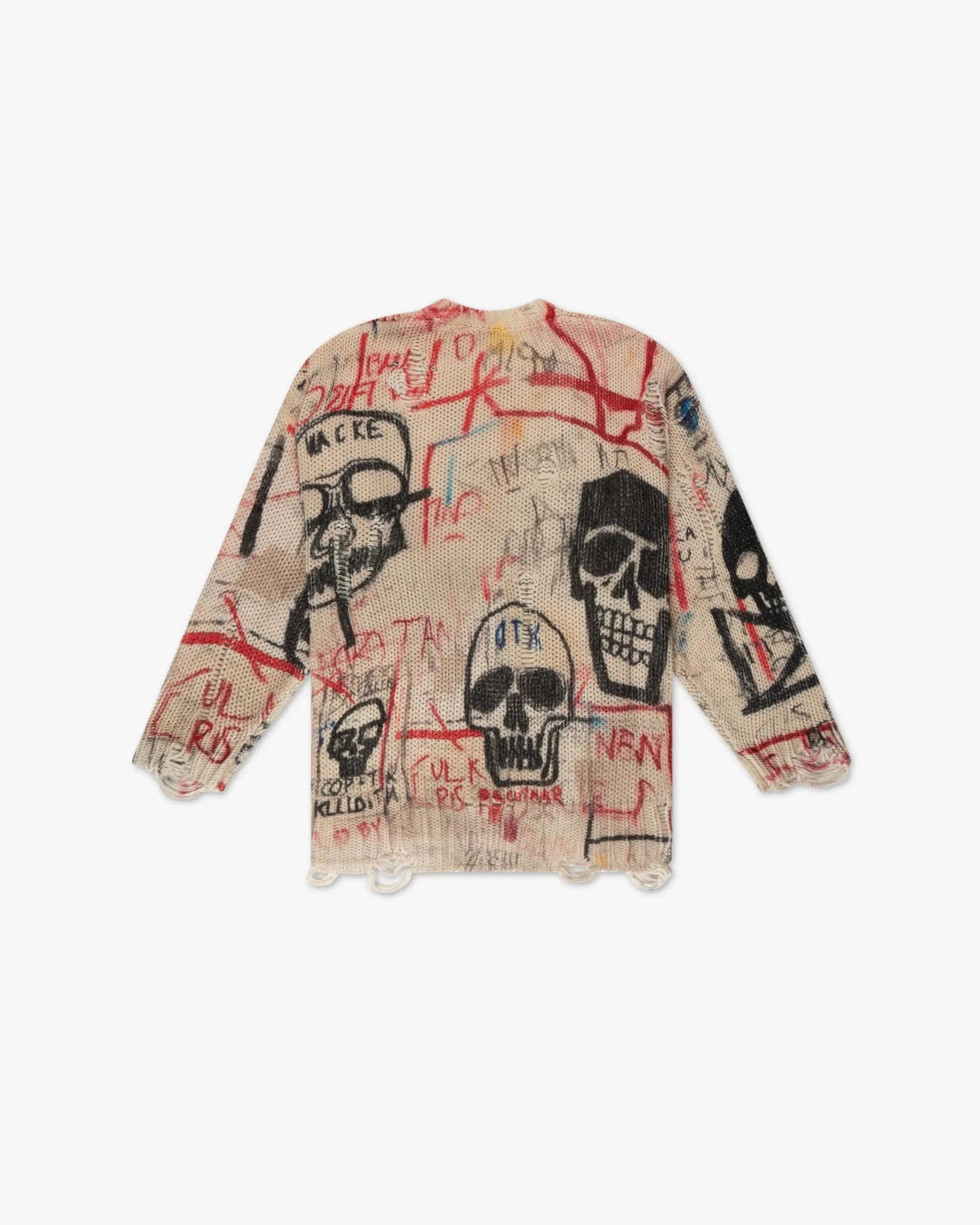 Skull Graffiti Bedruckter Oversize Pullover von R13 New York - Knitwear R13 WOMEN