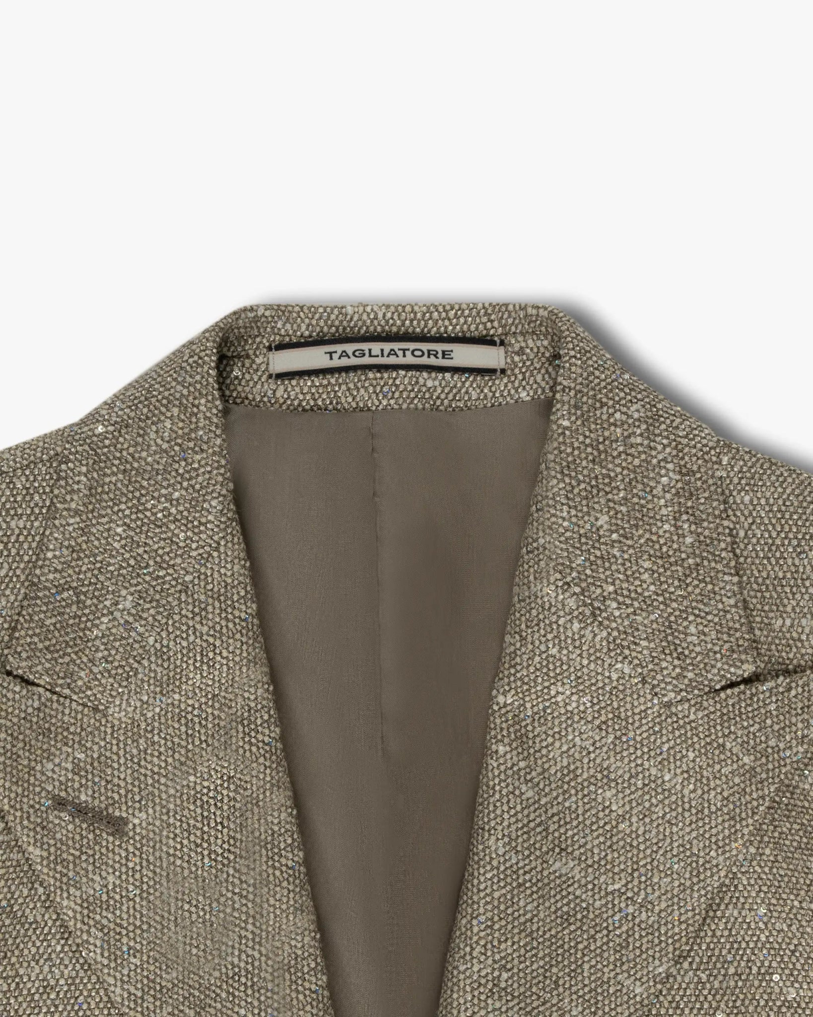 Taupe Girlfriend All Over Pailletten Glamour Blazer von Tagliatore - Blazers TAGLIATORE