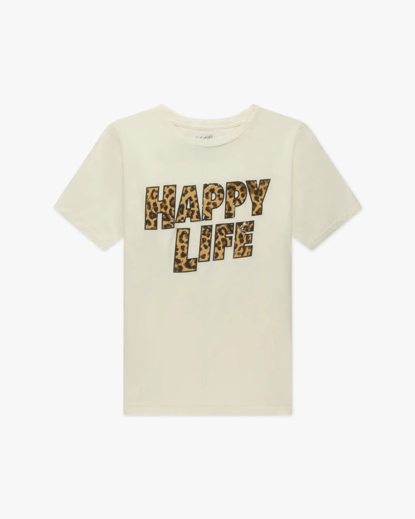 Vintage - weißes Shirt mit Statement - Print "Happy Life“ von Retro Brand - Shirts RETRO BRANDS