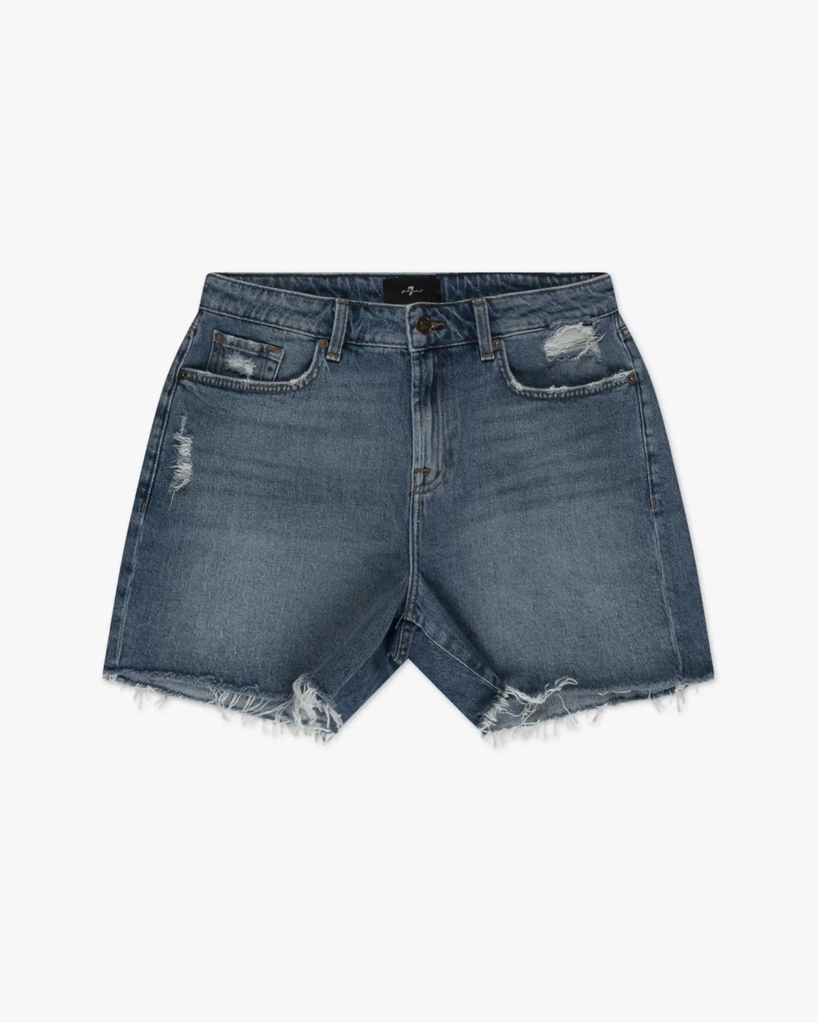 Weekend Blau Monroe Langer Kurzer Distressed - Short von 7 for All Mankind - Shorts 7 FOR ALL