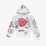 Weiß bedruckter "Big Deal Hoodie" von Mother - FLEECE MOTHER