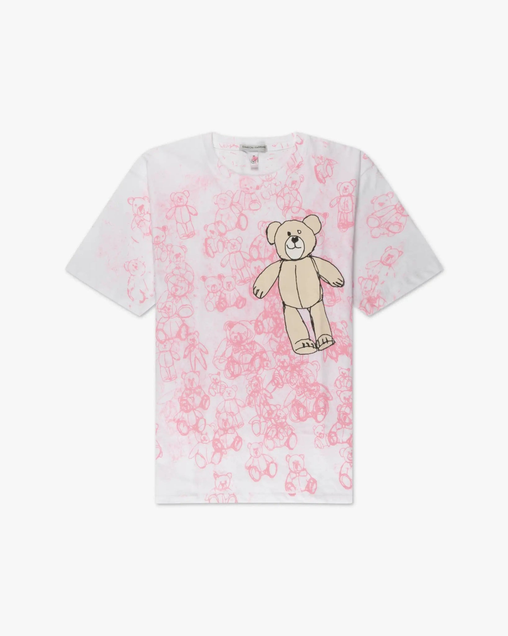 Weißes Klassisches Rundhals T-Shirt mit Teddymotiv von Simeon Farrar - Shirts SIMEON FARRAR