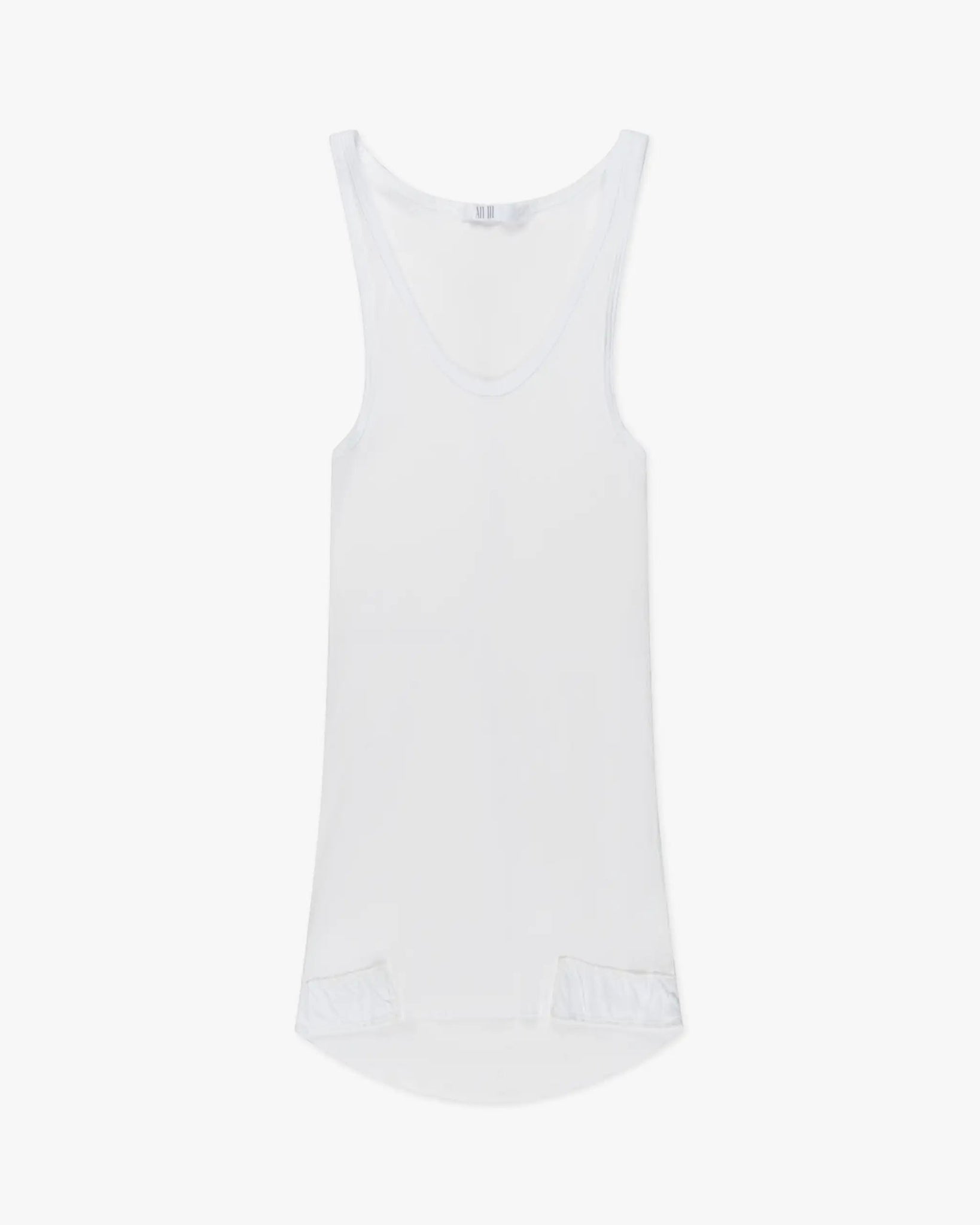 Weißes Stone Washed Langes Ripp - Tanktop von ALL III - Shirts ALLE THREE