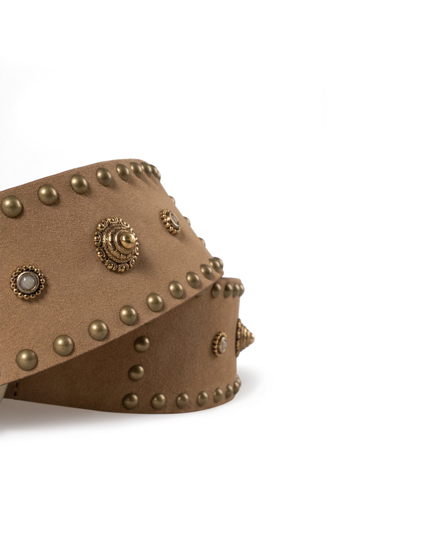 ALESSIA ZAMATTIO | SUEDE STUDDED DRESS BELT - Belts ZAMATTIO