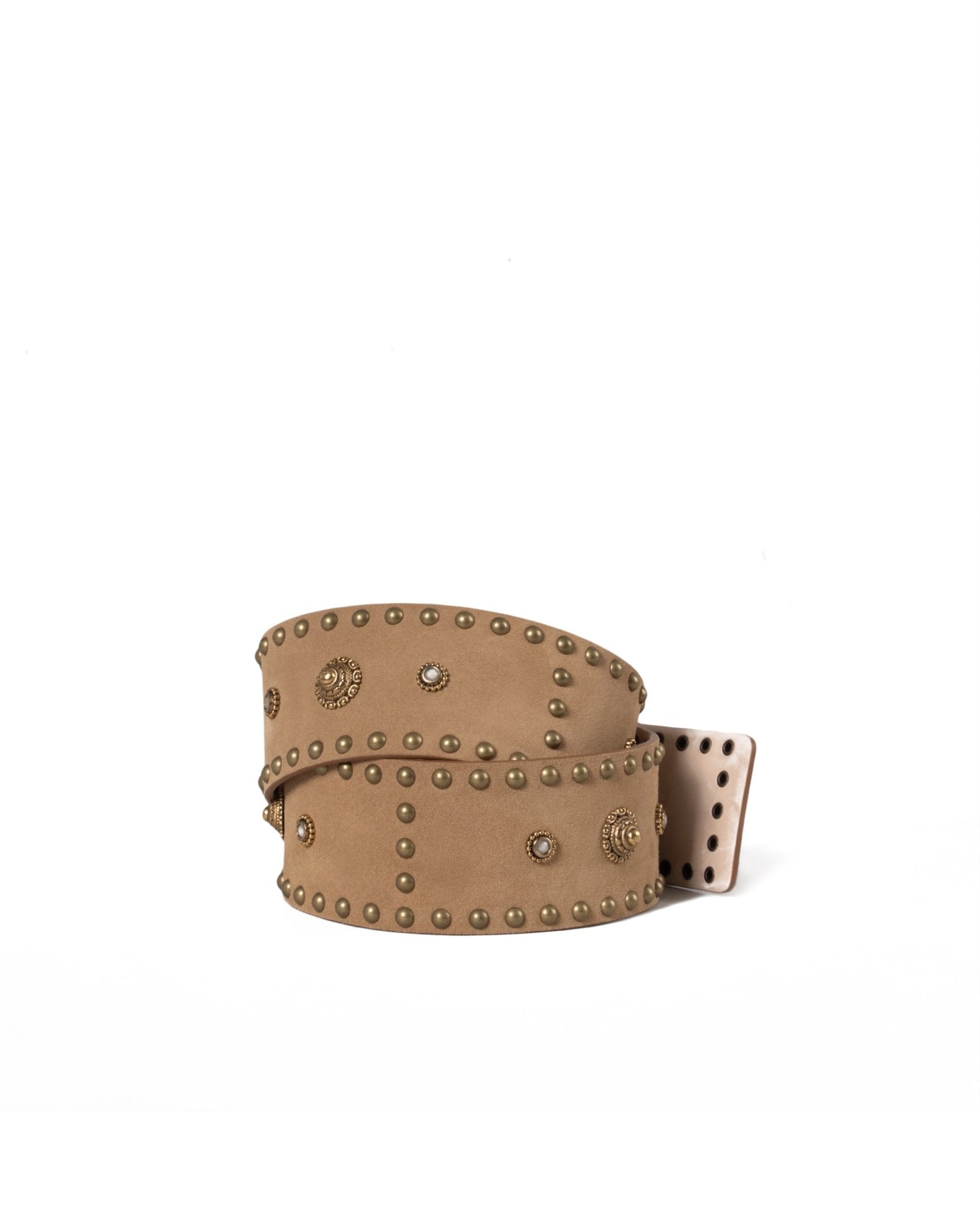 ALESSIA ZAMATTIO | SUEDE STUDDED DRESS BELT - Belts ZAMATTIO