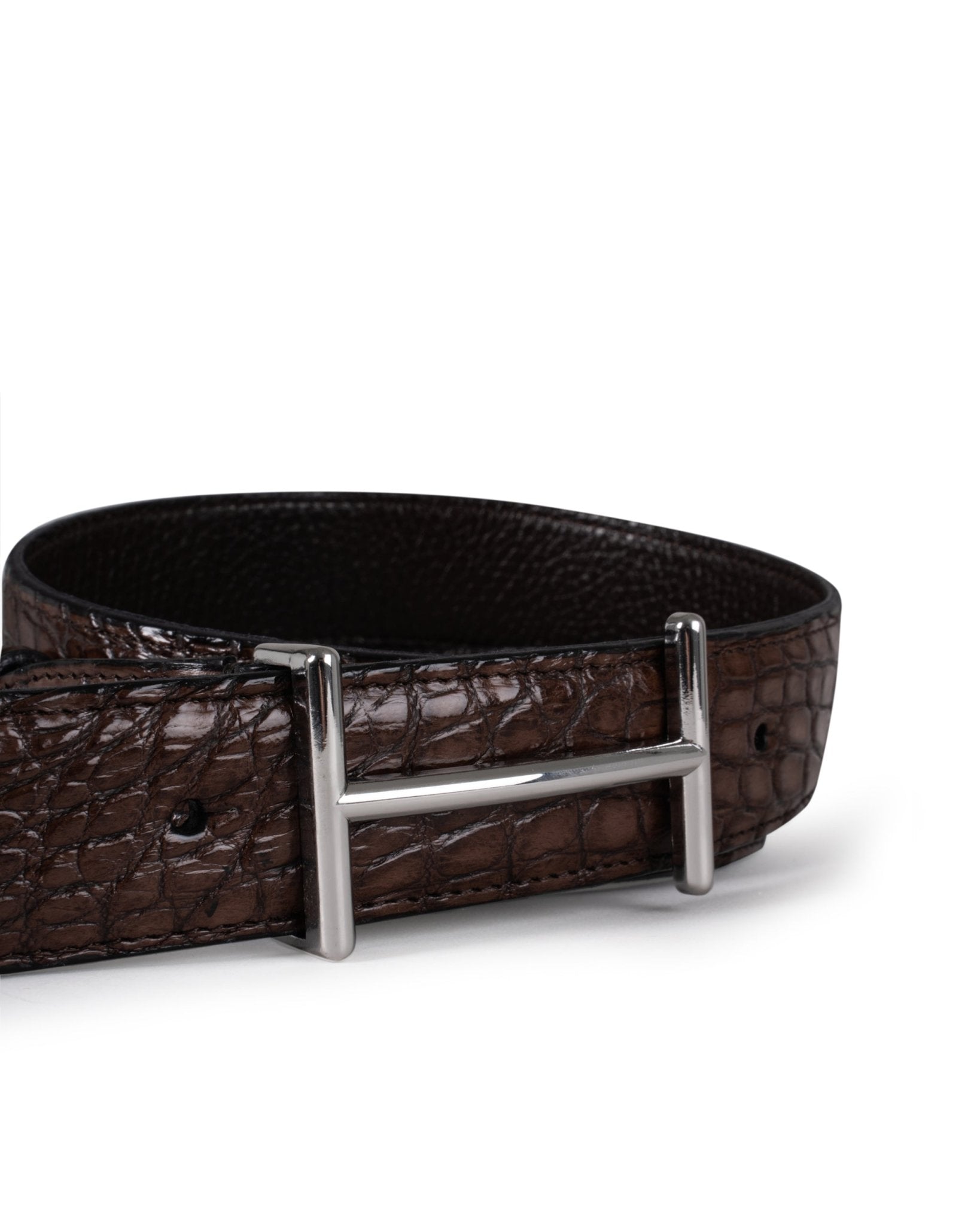 FAUSTO COLATO | KROKO BELT WITH BUCKLE - Belts FAUSTO COLATO