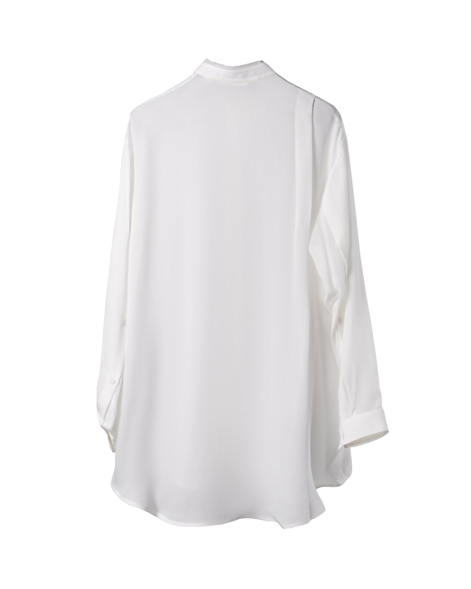 ISABEL BENENATO | COLLARLESS SILK BLOUSE - Blouses ISABEL BENENATO