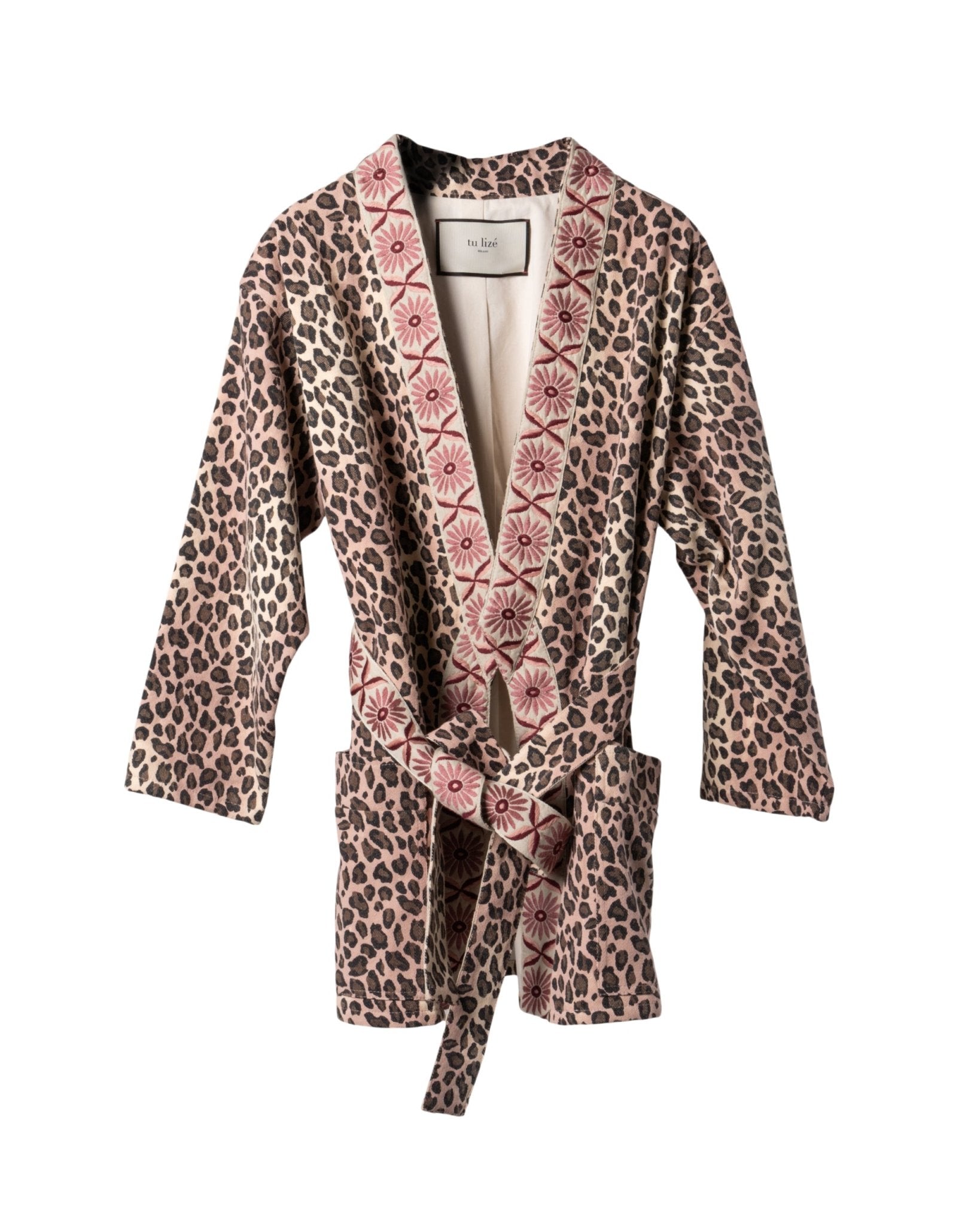 TU LIZE | LEO ROSE TRIM KIMONO - Coats & Jackets TULIZE